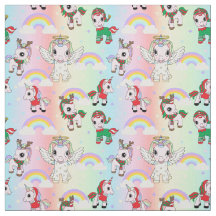 KerstUnicorns en Rainbows Cute Kinder Pattern