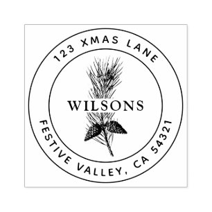 kerstvaarzen Pine Holiday Adres Rubberstempel