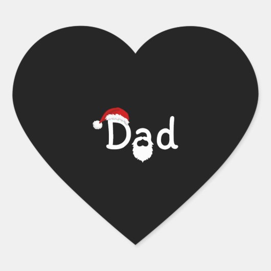 Kerstvader Hart Sticker (Voorkant)