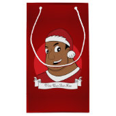 Kerstvader/jonge man cartoon klein cadeauzakje (Achterkant)