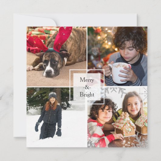 Kerstvakantie 4 Foto Groeten Custom Kaart (Voorkant)