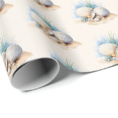 Kerstvakantie aan de kust cadeaupapier (Rol Hoek)