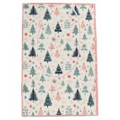 Kerstvakantie Abstract boompatroon Medium Cadeauzakje (Voorkant)