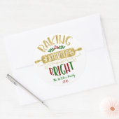 Kerstvakantie - Baking Spirits Bright - Multi Ronde Sticker (Envelop)