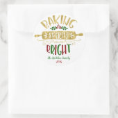 Kerstvakantie - Baking Spirits Bright - Multi Ronde Sticker (Tas)
