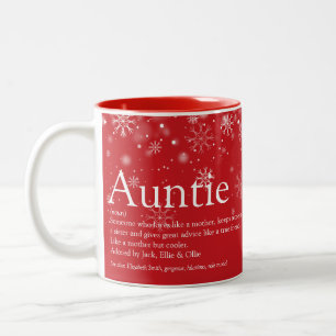 Kerstvakantie Beste Tante Tante Definitie Tweekleurige Koffiemok