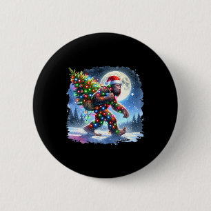 Kerstvakantie Bigfoot Sasquatch Kerstmis Ronde Button 5,7 Cm