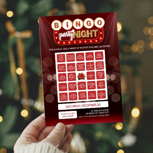 Kerstvakantie Bingo kaart