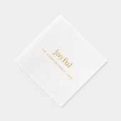 Kerstvakantie blij modern goud folie servetten (Rechts)