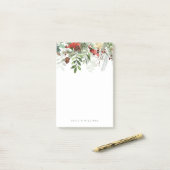 Kerstvakantie Bloemenwinter Post-it® Notes (Op bureau)