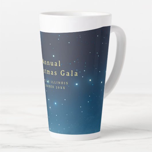 Kerstvakantie Blue Latte Mok (Rechterhoek)