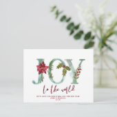 Kerstvakantie briefkaart Joy to the World (Staand voorkant)