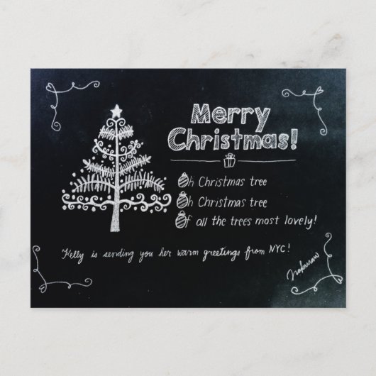 Kerstvakantie briefkaart van NYC (Voorkant)