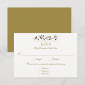 Kerstvakantie bruiloft 3 Entree RSVP reactie Kaartje (Voorkant / Achterkant)