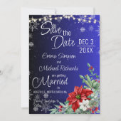Kerstvakantie bruiloft Save the Date Kaart (Voorkant)