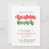 Kerstvakantie Brunch Invitation Kaart (Voorkant)