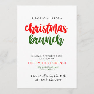 Kerstvakantie Brunch Invitation Kaart