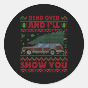 Kerstvakantie Buig over en ik zal je Kerstmis late Ronde Sticker