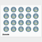 Kerstvakantie Buitenverlichting Ronde Sticker (Vel)