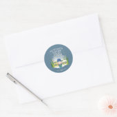 Kerstvakantie Buitenverlichting Ronde Sticker (Envelop)