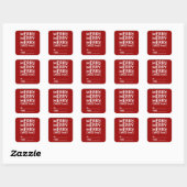 KERSTVAKANTIE CADEAULABELS ROOD VIERKANTE STICKER (Vel)