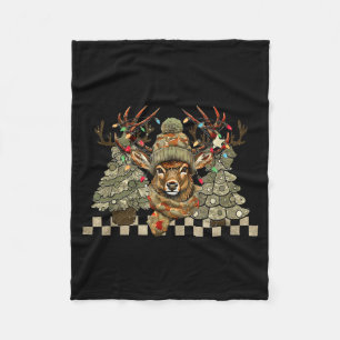 Kerstvakantie Camo Jacht Rendier Hert Kerstmis Fleece Deken