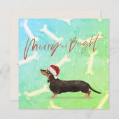 Kerstvakantie Dachshond Hondenpatroon Groet (Voorkant / Achterkant)