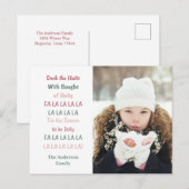 Kerstvakantie Deck The Halls Briefkaart (Voorkant / Achterkant)