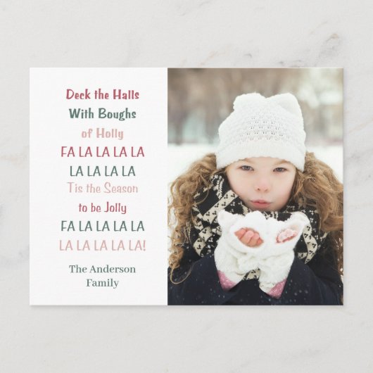 Kerstvakantie Deck The Halls Briefkaart (Voorkant)