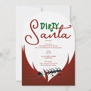 Kerstvakantie Dirty Santa Red Gift Exchange Kaart