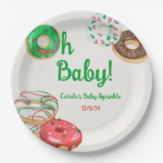 Kerstvakantie Donut Baby Sprinkle, Feest Papieren Bordje