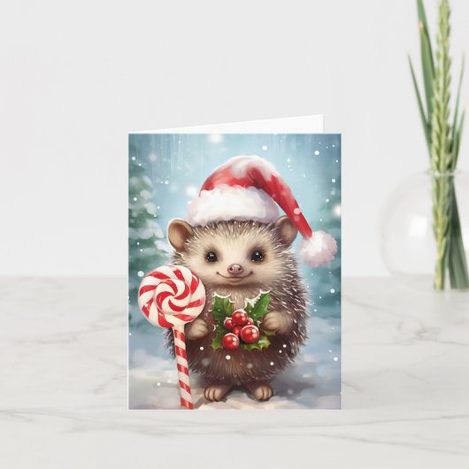 Kerstvakantie Egel Feestdagen Kaart (Voorkant)