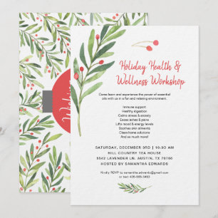 Kerstvakantie Essentiële Oliën Klas Workshop Kaart