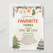 Kerstvakantie Favoriete Dingen Uitnodiging (Voorkant)