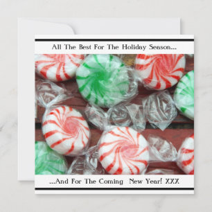 Kerstvakantie feestelijke pepermunt draaikandij feestdagenkaart