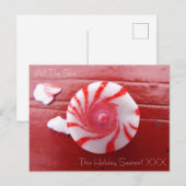 Kerstvakantie feestelijke pepermunt-spiraal snoepg feestdagenkaart (Voorkant / Achterkant)