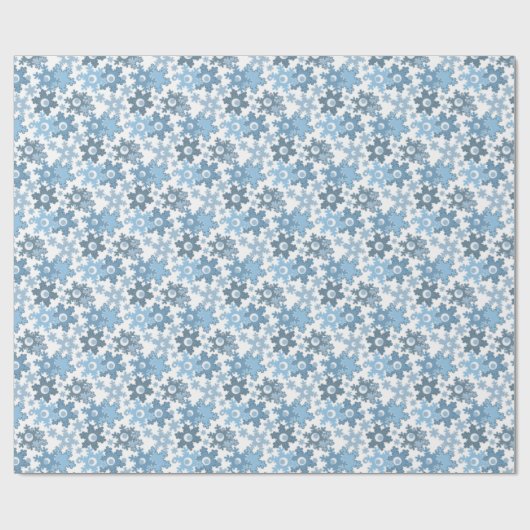 Kerstvakantie feestelijke wintersneeuwvlokken held cadeaupapier (Vlak)