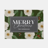Kerstvakantie Floral Pine Berry Deurmat (Voorkant)