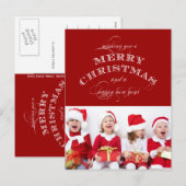 KERSTVAKANTIE FOTO BRIEFKAART ROOD (Voorkant / Achterkant)