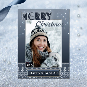 Kerstvakantie Foto Navy Trui Kerstkaart Briefkaart