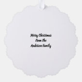 Kerstvakantie Foto Template Ornament Kaart (Achterkant)