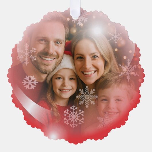 Kerstvakantie Foto Template Ornament Kaart (Voorkant)