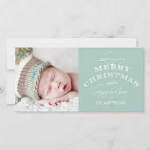 KERSTVAKANTIE FOTOKAART GROEN FEESTDAGENKAART