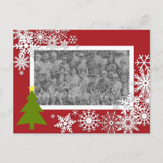 Kerstvakantie Fotokaart w / Snowflakes & Tree Feestdagenkaart