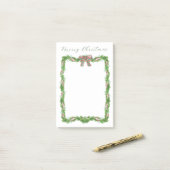 Kerstvakantie Garland Ribbon Bow Plaid Post-it® Notes (Op bureau)