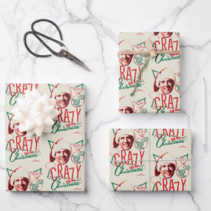 Kerstvakantie gek op kerst inpakpapier vel