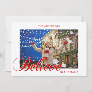 Kerstvakantie Geloof in de Magie Rood FOTO Feestdagenkaart