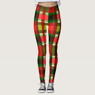 Kerstvakantie geruite vierkanten Buffalo plaid Leggings