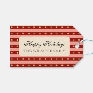 Kerstvakantie gestreepte Noel kerstverpakking Cadeaulabel