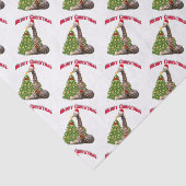 Kerstvakantie Giraffe in Santa Hat Tissuepapier (Detail)